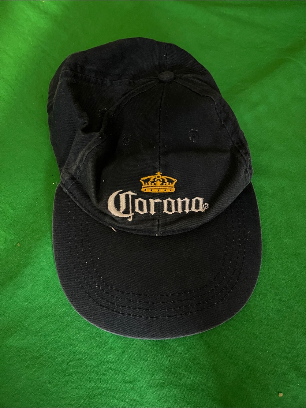 Corona Black Cap with Yellow Crown and White Logo